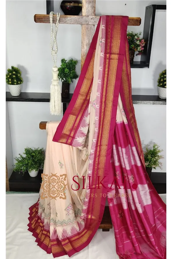 Ilkal_Kasuti_Tample_Border_Sarees_Code-_SKL03656