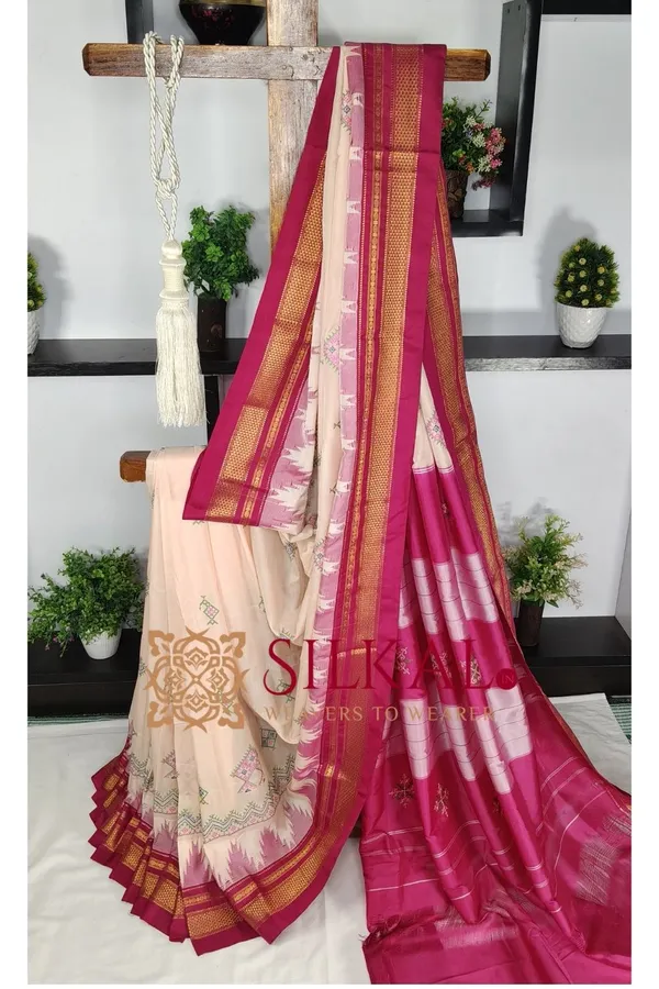 Ilkal_Kasuti_Tample_Border_Sarees_Code-_SKL03656