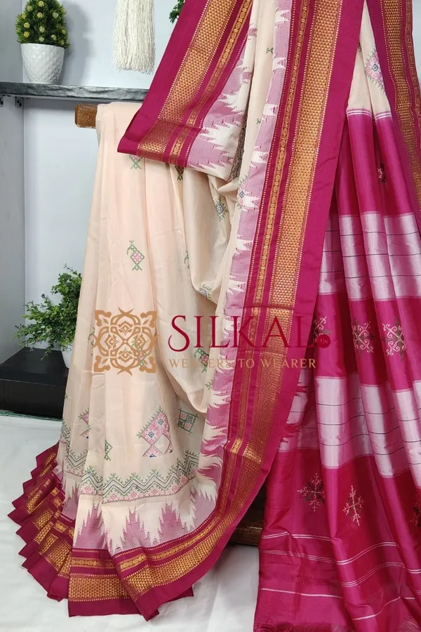 Ilkal_Kasuti_Tample_Border_Sarees_Code-_SKL03656
