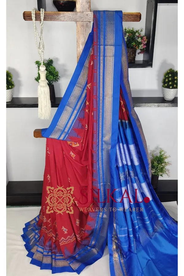 Ilkal_Kasuti_Tample_Border_Sarees_Code-_SKL03657