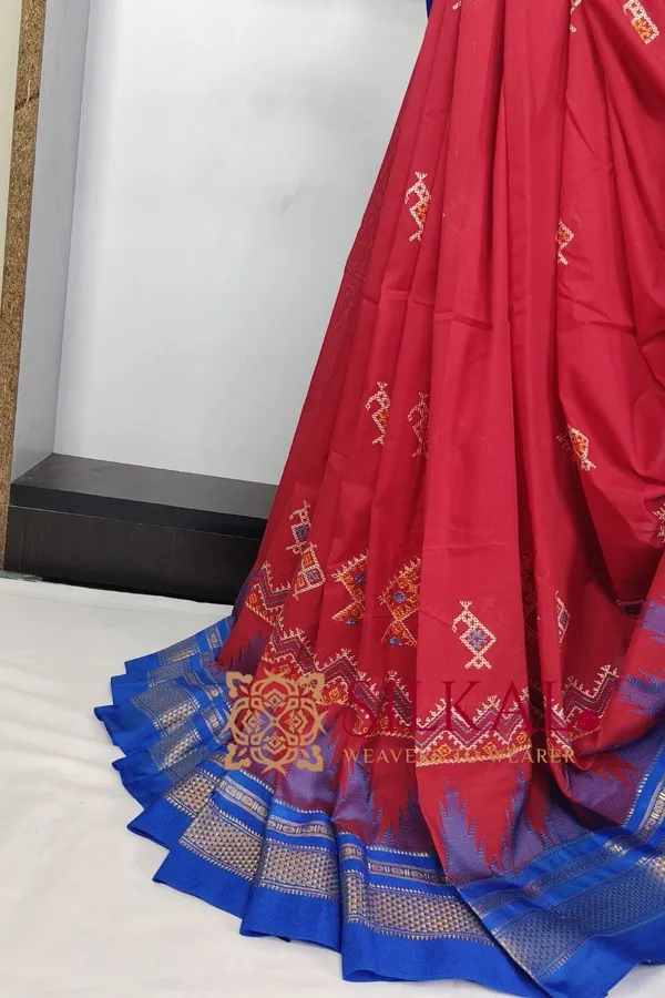 Ilkal_Kasuti_Tample_Border_Sarees_Code-_SKL03657