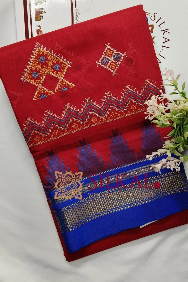Ilkal_Kasuti_Tample_Border_Sarees_Code-_SKL03657