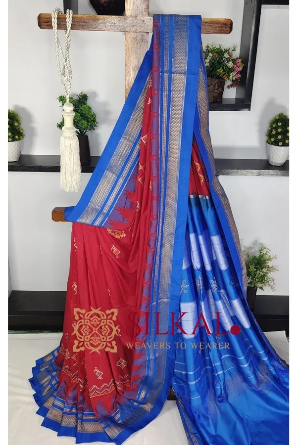 Ilkal_Kasuti_Tample_Border_Sarees_Code-_SKL03657