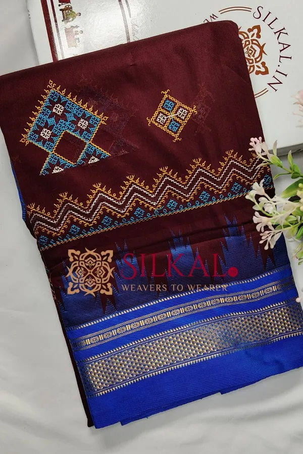 Ilkal_Kasuti_Tample_Border_Sarees_Code-_SKL03658