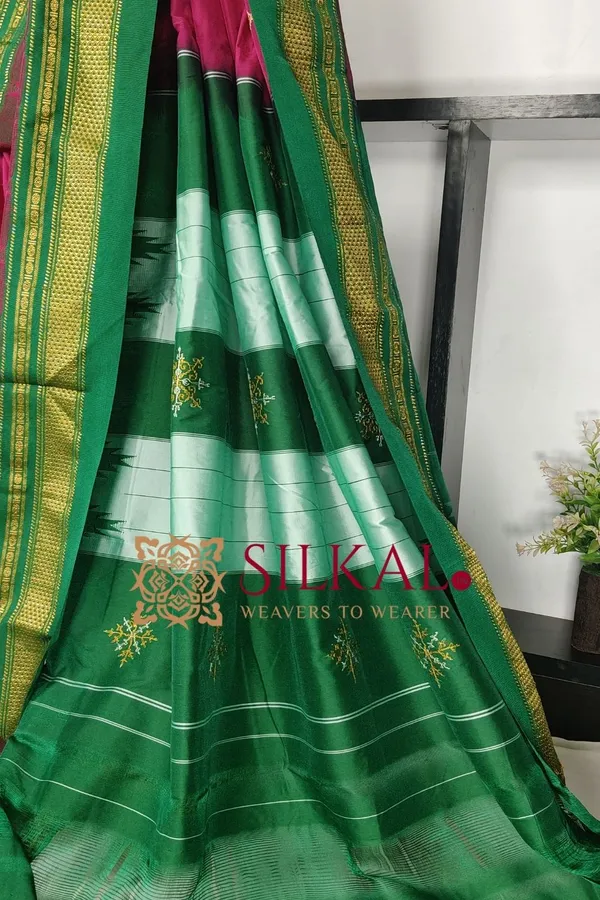 Ilkal_Kasuti_Tample_Border_Sarees_Code-_SKL03659