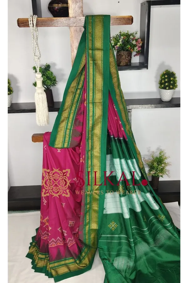 Ilkal_Kasuti_Tample_Border_Sarees_Code-_SKL03659