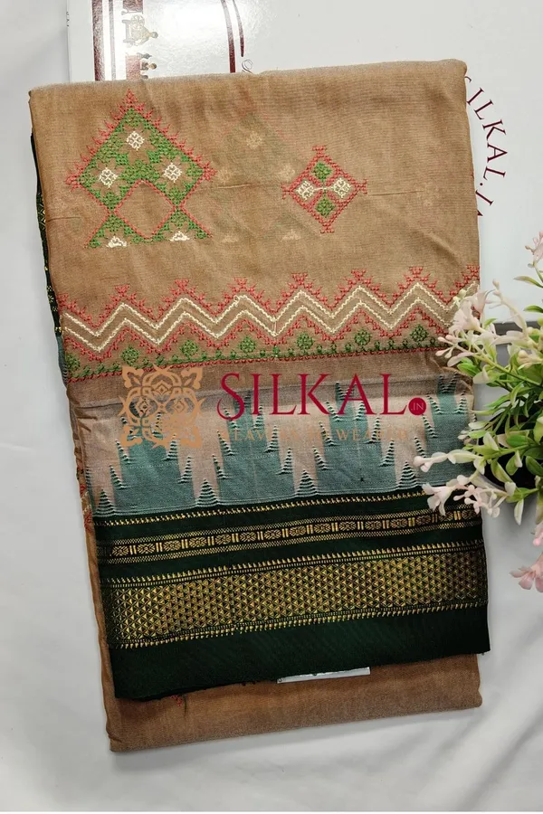 Ilkal_Kasuti_Tample_Border_Sarees_Code-_SKL03660