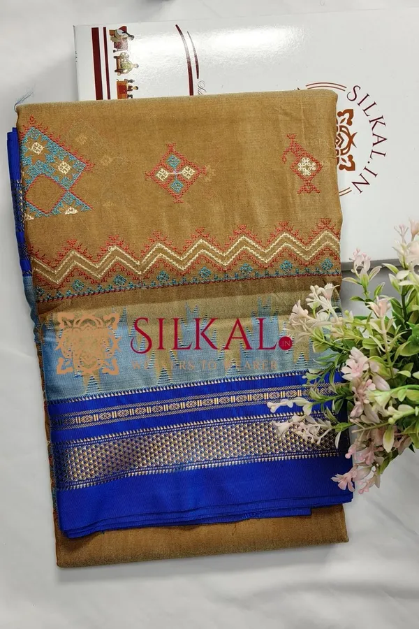 Ilkal_Kasuti_Tample_Border_Sarees_Code-_SKL03661
