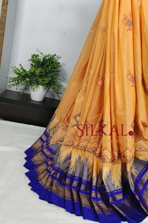 Ilkal_Kasuti_Tample_Border_Sarees_Code-_SKL03663