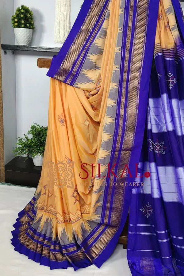 Ilkal_Kasuti_Tample_Border_Sarees_Code-_SKL03663