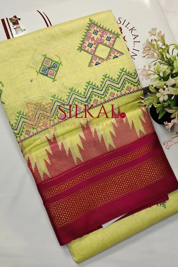 Ilkal_Kasuti_Tample_Border_Sarees_Code-_SKL03664