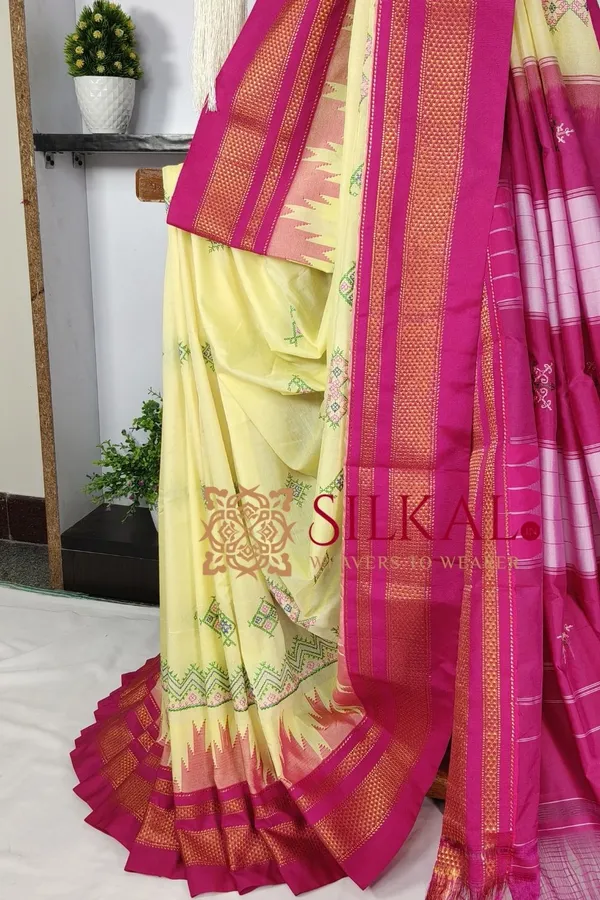 Ilkal_Kasuti_Tample_Border_Sarees_Code-_SKL03664