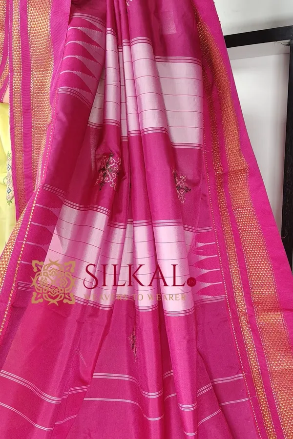 Ilkal_Kasuti_Tample_Border_Sarees_Code-_SKL03664