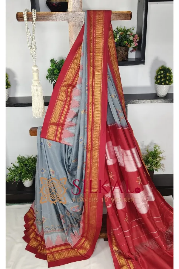 Ilkal_Kasuti_Tample_Border_Sarees_Code-_SKL03666
