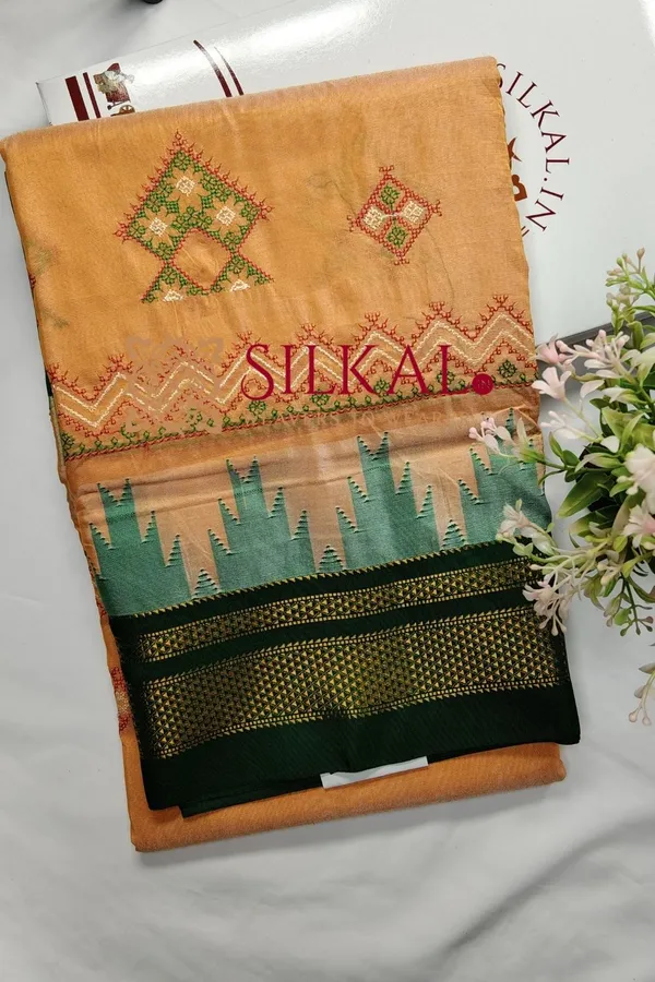 Ilkal_Kasuti_Tample_Border_Sarees_Code-_SKL03667