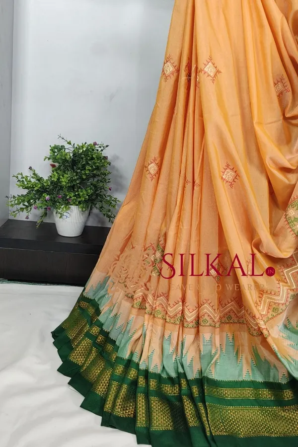 Ilkal_Kasuti_Tample_Border_Sarees_Code-_SKL03667