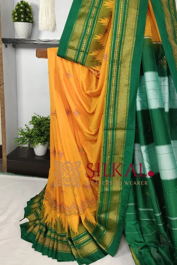 Ilkal_Kasuti_Tample_Border_Sarees_Code-_SKL03668