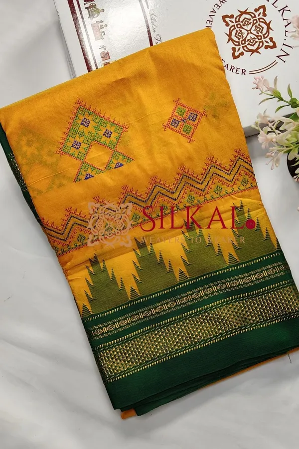 Ilkal_Kasuti_Tample_Border_Sarees_Code-_SKL03668