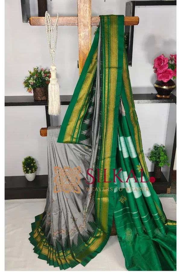 Ilkal_Kasuti_Tample_Border_Sarees_SKL03815