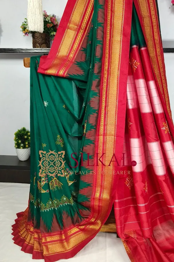 Ilkal_Kasuti_Tample_Border_Sarees_SKL03816