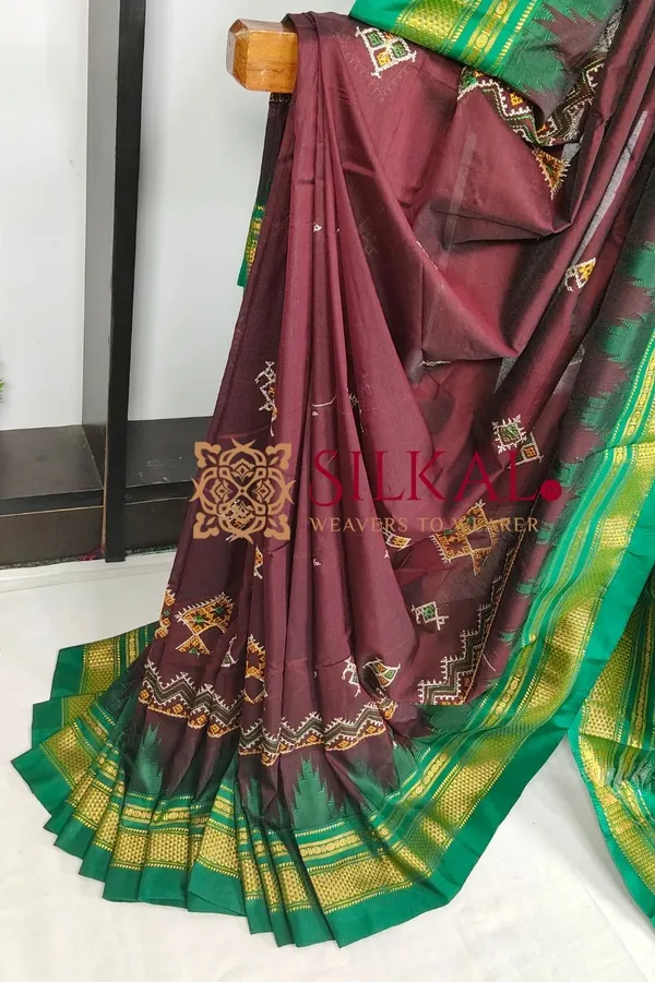 Ilkal_Kasuti_Tample_Border_Sarees_SKL03817