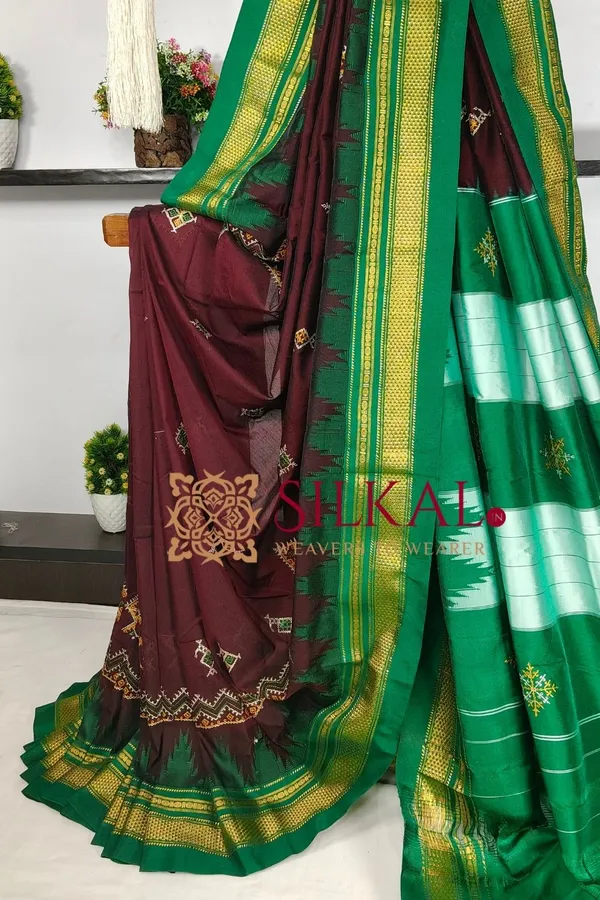 Ilkal_Kasuti_Tample_Border_Sarees_SKL03817