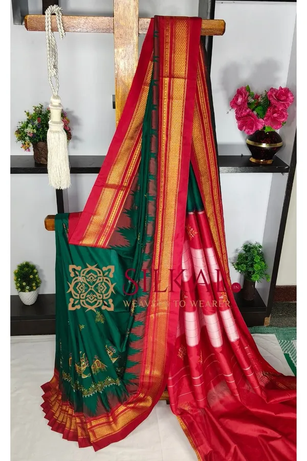 Ilkal_Kasuti_Tample_Border_Sarees_SKL03819