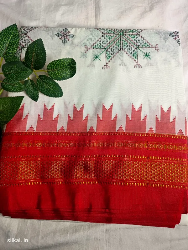 Ilkal_Kasuti_Tample_Border_Sarees_Saree_Code-_SKL1054