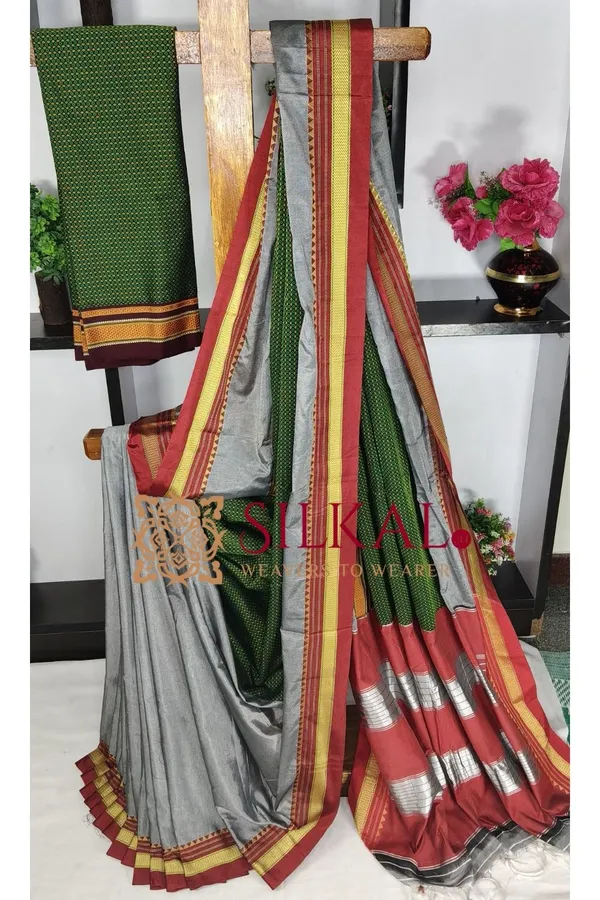 Ilkal_Khan_Viscose_Cotton__Saree_SKL03793