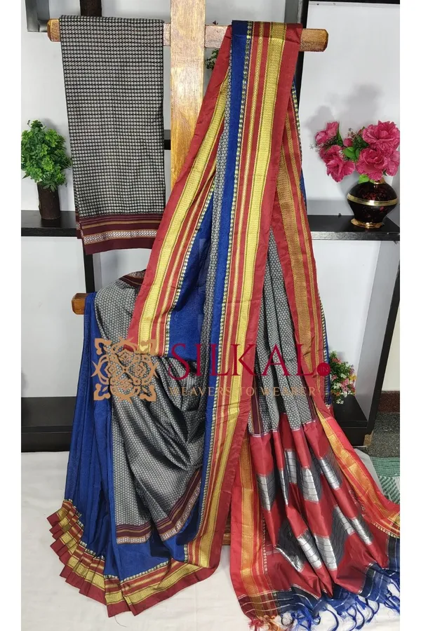 Ilkal_Khan_Viscose_Cotton__Saree_SKL03794