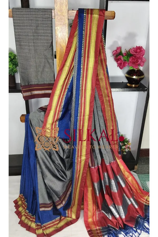 Ilkal_Khan_Viscose_Cotton__Saree_SKL03794