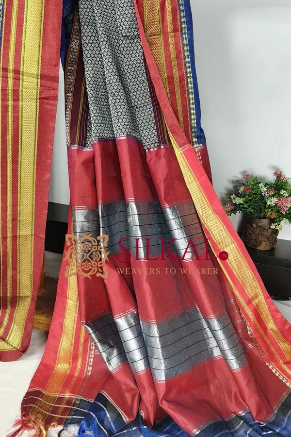 Ilkal_Khan_Viscose_Cotton__Saree_SKL03794