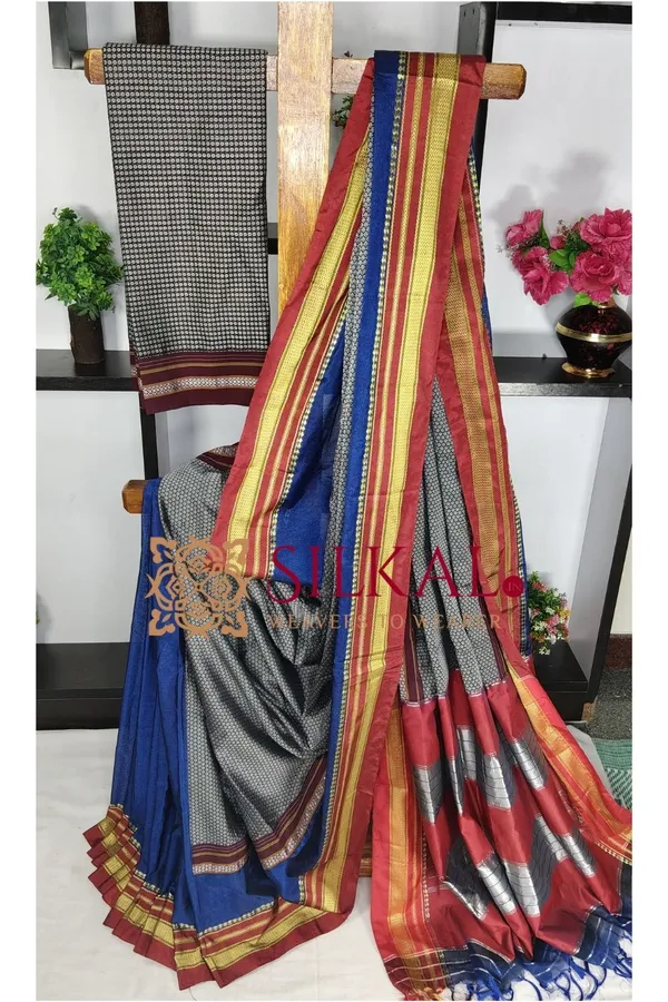 Ilkal_Khan_Viscose_Cotton__Saree_SKL03794
