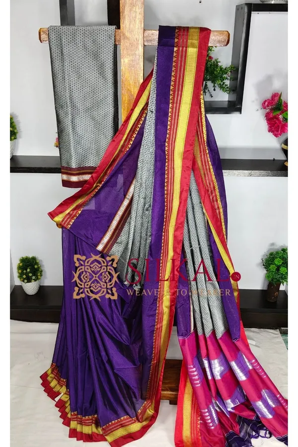 Ilkal_Khan_Viscose_Cotton__Saree_SKL03795