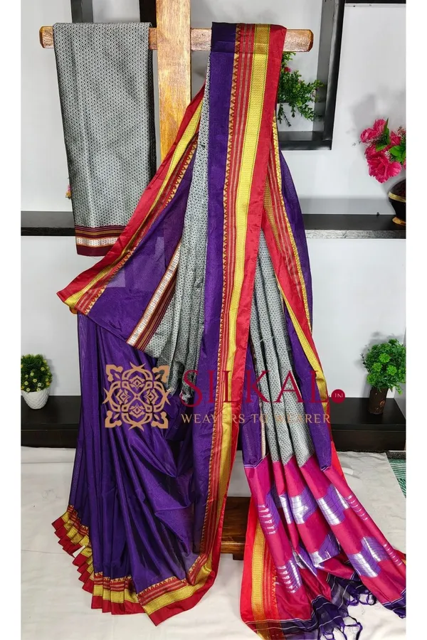 Ilkal_Khan_Viscose_Cotton__Saree_SKL03795