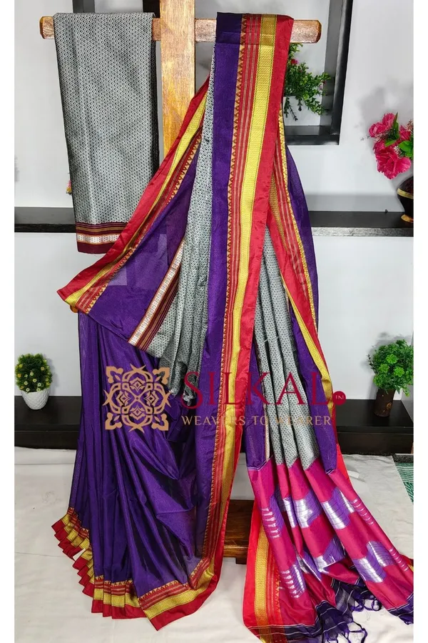 Ilkal_Khan_Viscose_Cotton__Saree_SKL03795