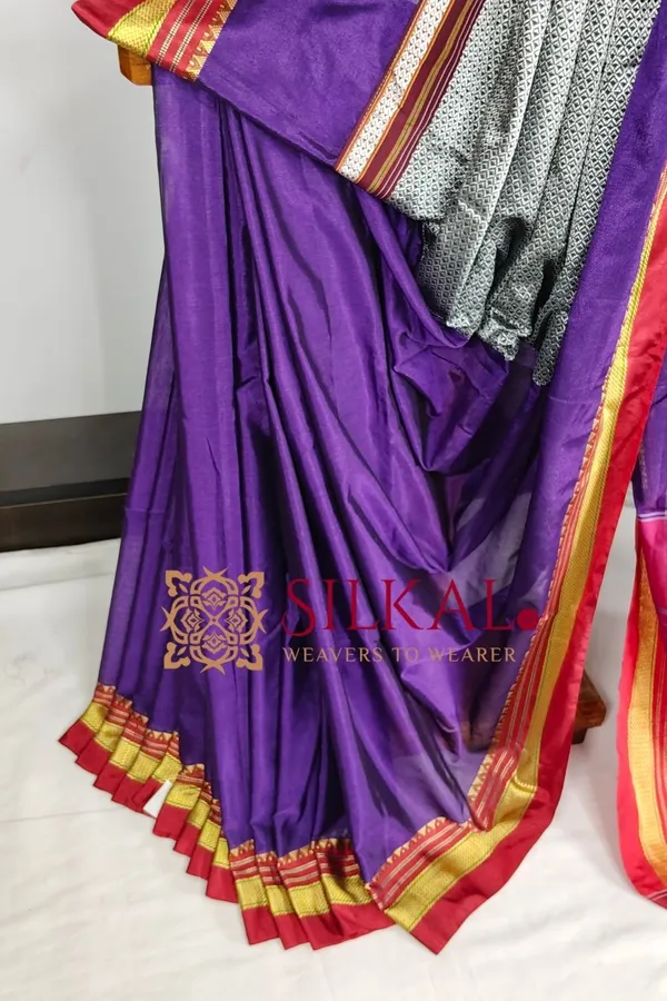 Ilkal_Khan_Viscose_Cotton__Saree_SKL03795