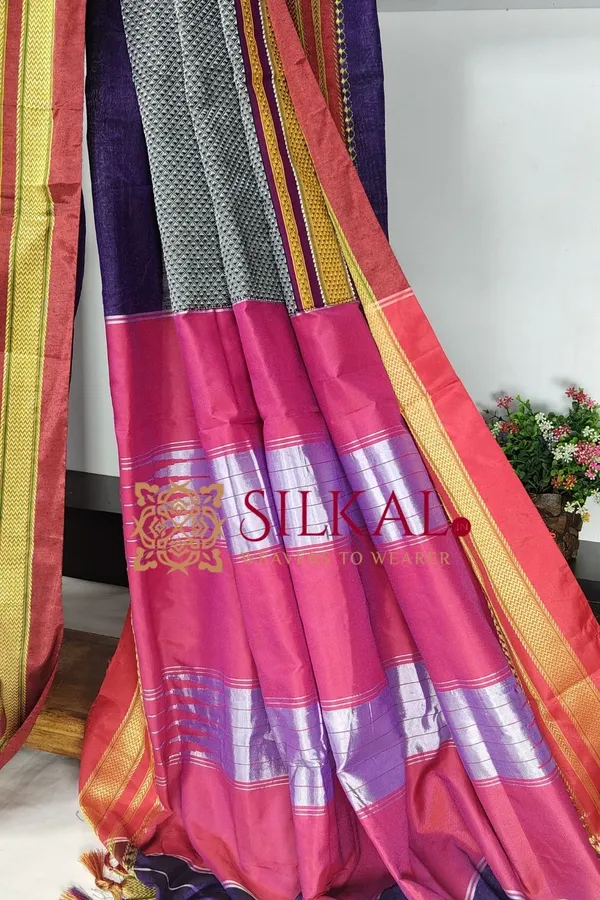 Ilkal_Khan_Viscose_Cotton__Saree_SKL03796