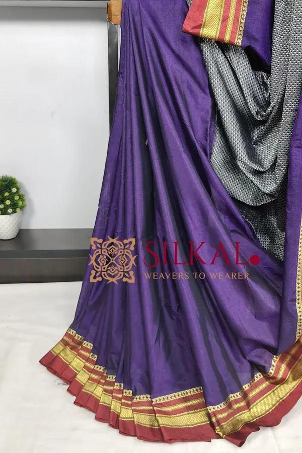 Ilkal_Khan_Viscose_Cotton__Saree_SKL03796