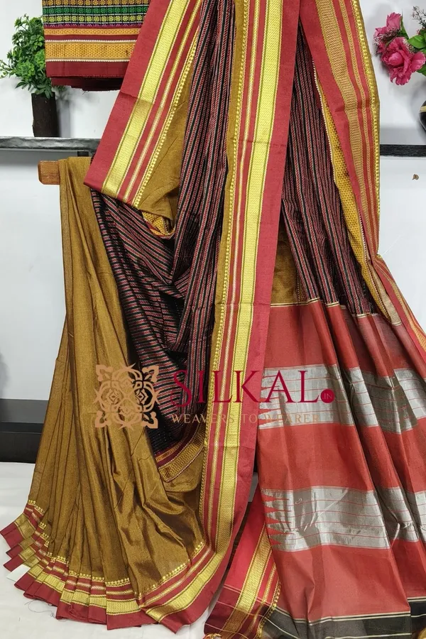 Ilkal_Khan_Viscose_Cotton__Saree_SKL03797