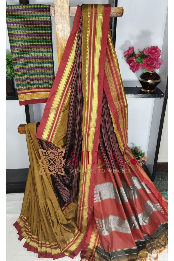 Ilkal_Khan_Viscose_Cotton__Saree_SKL03797