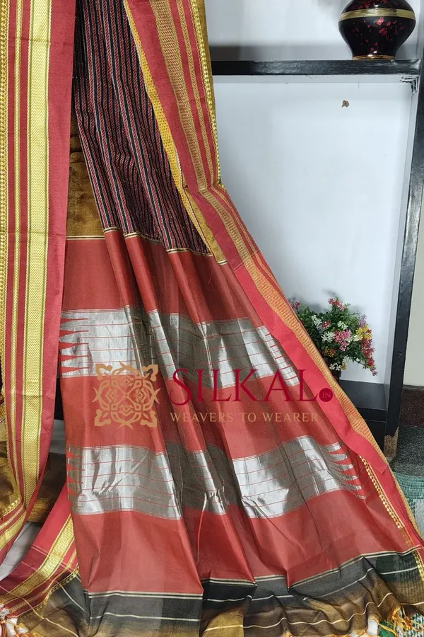 Ilkal_Khan_Viscose_Cotton__Saree_SKL03797