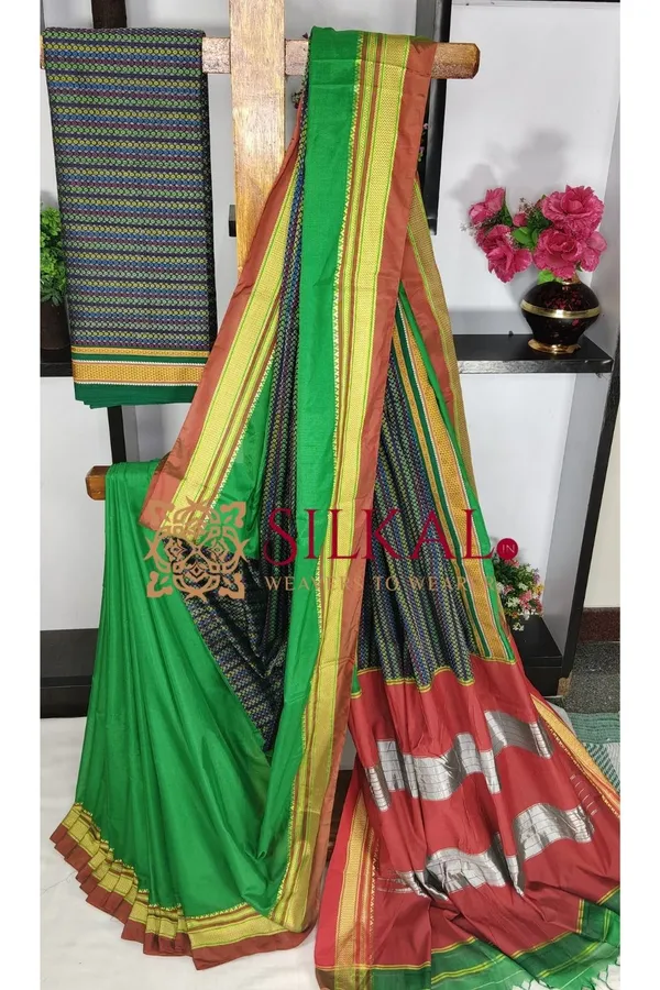 Ilkal_Khan_Viscose_Cotton__Saree_SKL03799