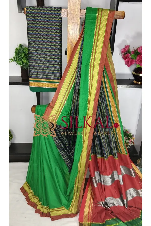 Ilkal_Khan_Viscose_Cotton__Saree_SKL03799