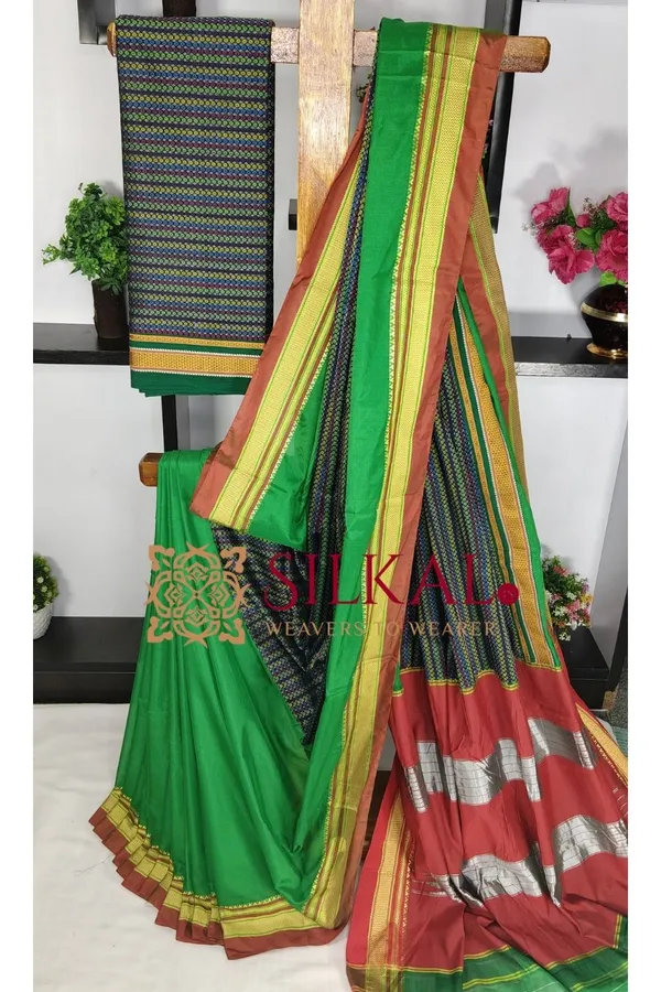 Ilkal_Khan_Viscose_Cotton__Saree_SKL03799