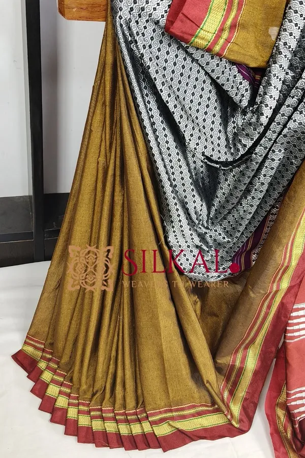 Ilkal_Khan_Viscose_Cotton__Saree_SKL03800