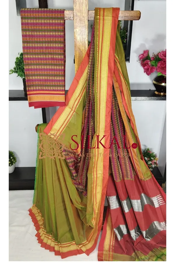 Ilkal_Khan_Viscose_Cotton__Saree_SKL03801