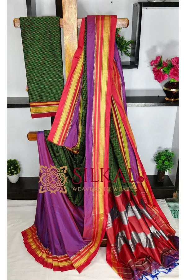 Ilkal_Khan_Viscose_Cotton__Saree_SKL03802