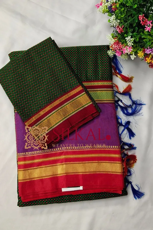 Ilkal_Khan_Viscose_Cotton__Saree_SKL03802