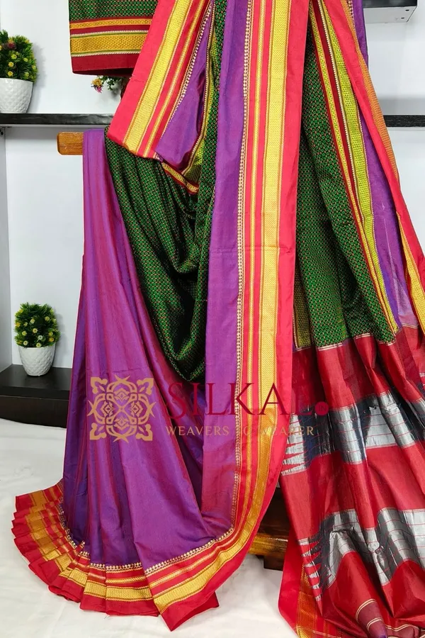 Ilkal_Khan_Viscose_Cotton__Saree_SKL03802